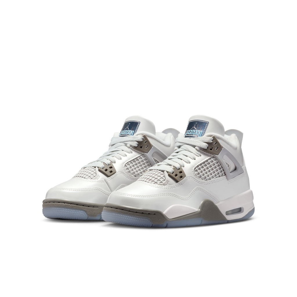 AIR JORDAN 4 RETRO 'BLUE CHILL' GS -	PHOTON DUST/BLUE CHILL-FLAT PEWTER-WHITE