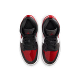 AIR JORDAN 1 MID SE PS - BLACK/VARSITY RED-WHITE