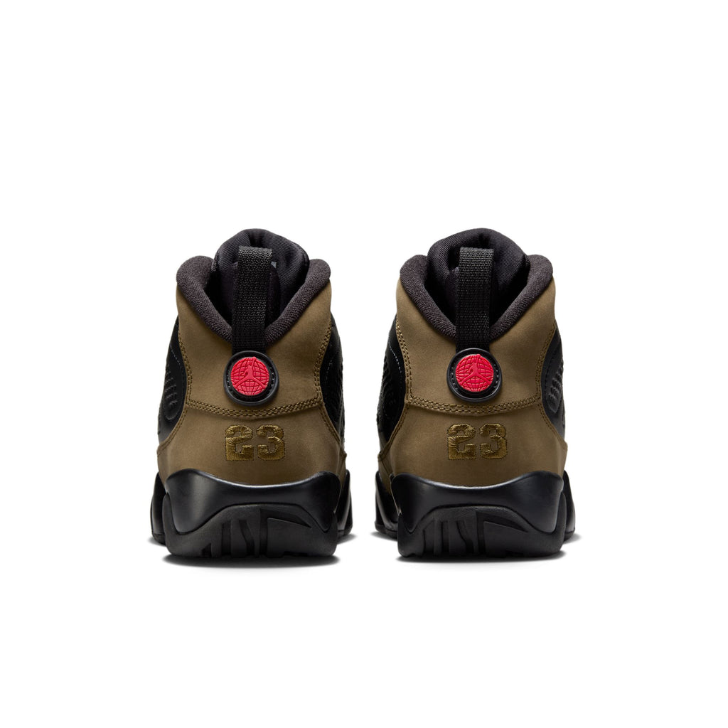 AIR JORDAN 9 RETRO "OLIVE" GS - BLACK/TRUE RED-LIGHT OLIVE