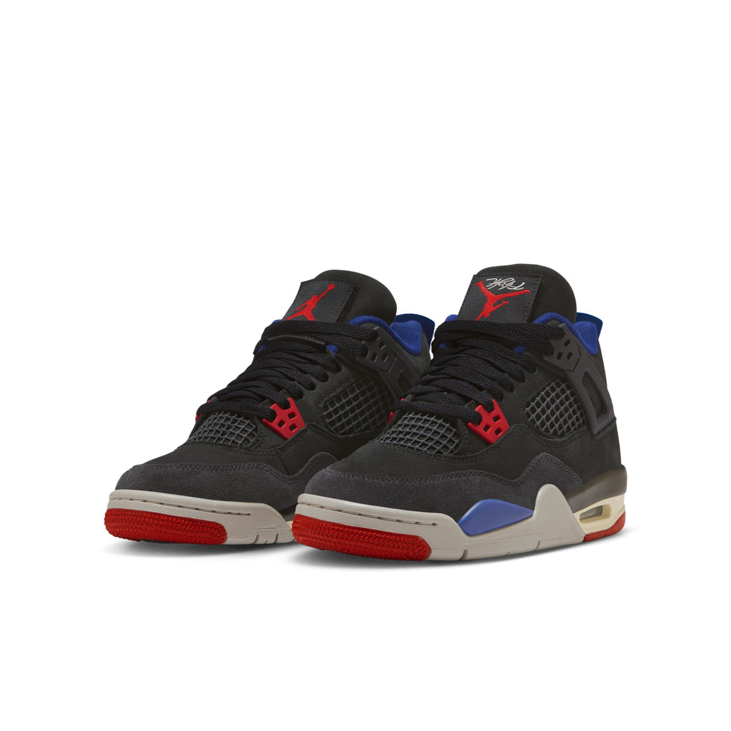 AIR JORDAN 4 RETRO 'RARE AIR' GS - BLACK/FIRE RED-DEEP ROYAL BLUE