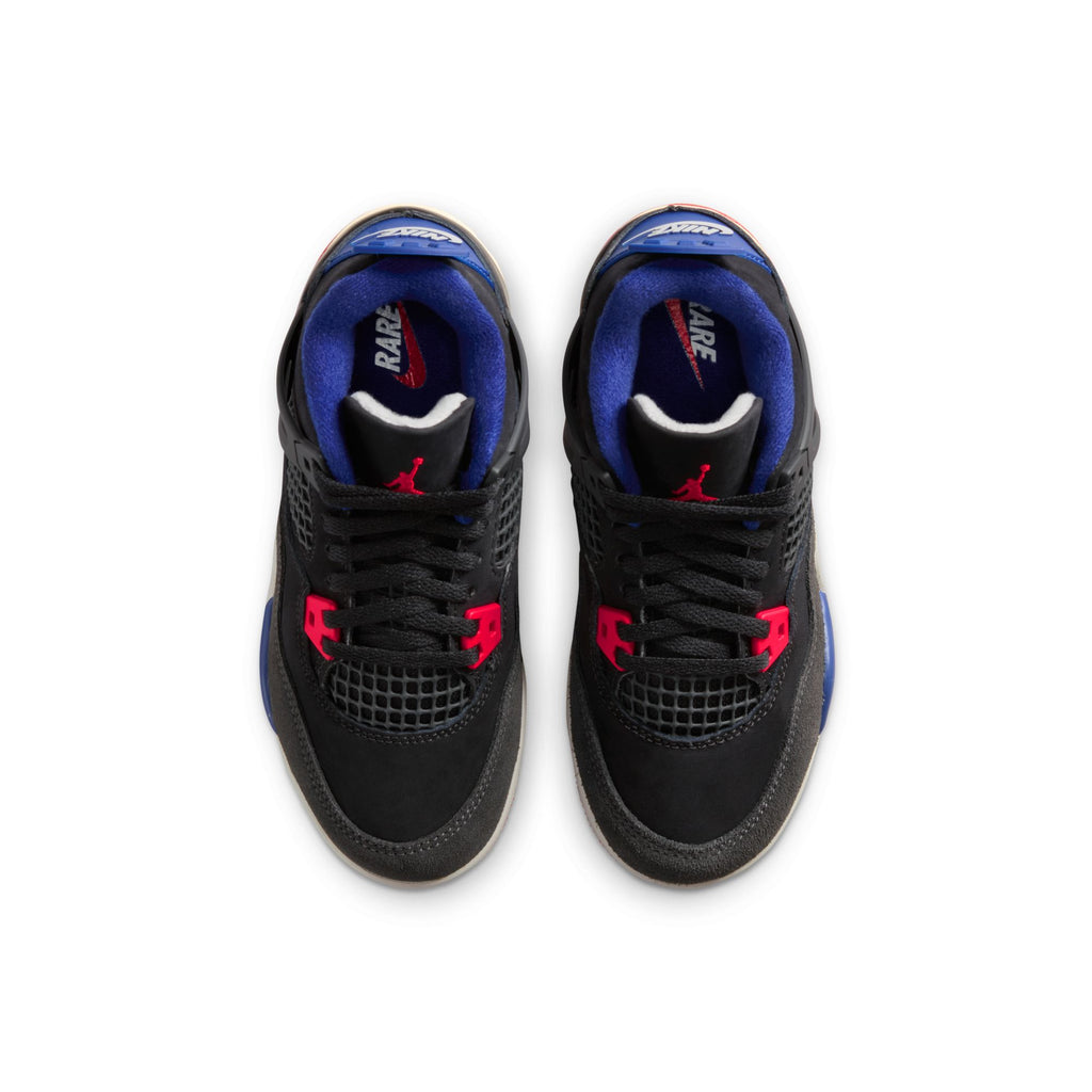 AIR JORDAN 4 RETRO 'RARE AIR' PS - BLACK/FIRE RED-DEEP ROYAL BLUE