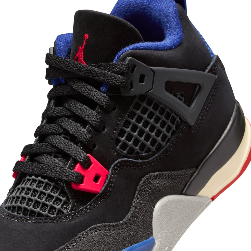 AIR JORDAN 4 RETRO 'RARE AIR' PS - BLACK/FIRE RED-DEEP ROYAL BLUE