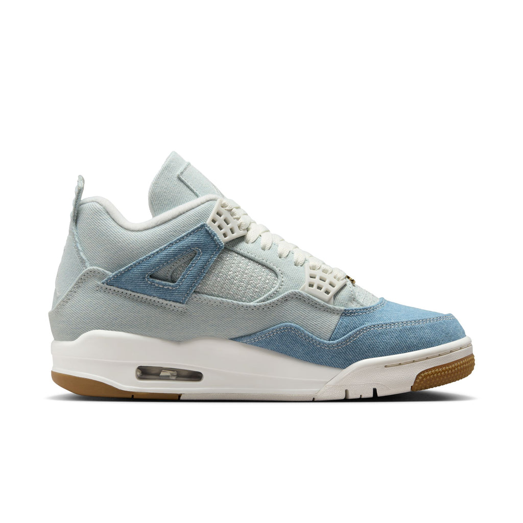 WOMENS AIR JORDAN 4 RETRO 'WORN BLUE' - SAIL/SAIL-GUM LIGHT BROWN-WORN BLUE