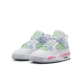 AIR JORDAN 4 RETRO GS - WHITE/MED SOFT PINK-HALF BLUE