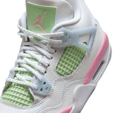 AIR JORDAN 4 RETRO GS - WHITE/MED SOFT PINK-HALF BLUE
