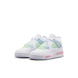 AIR JORDAN 4 RETRO PS - WHITE/MED SOFT PINK-HALF BLUE
