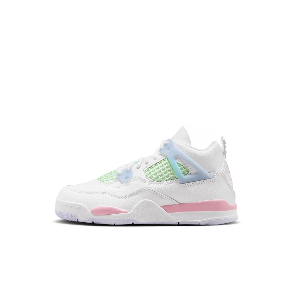 AIR JORDAN 4 RETRO PS - WHITE/MED SOFT PINK-HALF BLUE