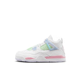 AIR JORDAN 4 RETRO PS - WHITE/MED SOFT PINK-HALF BLUE