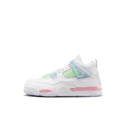 AIR JORDAN 4 RETRO PS - WHITE/MED SOFT PINK-HALF BLUE