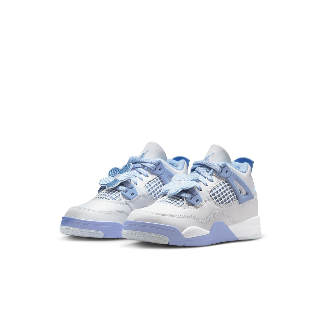 AIR JORDAN 4 RETRO 'ALUMINUM' PS - WHITE/ALUMINUM-BLUE TINT-OIL GREEN