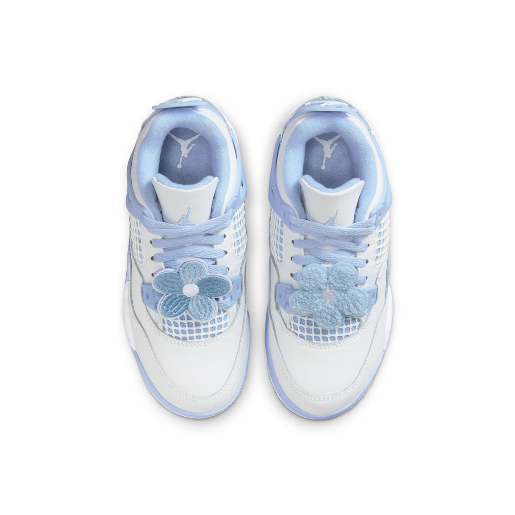 AIR JORDAN 4 RETRO 'ALUMINUM' PS - WHITE/ALUMINUM-BLUE TINT-OIL GREEN