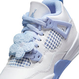 AIR JORDAN 4 RETRO 'ALUMINUM' PS - WHITE/ALUMINUM-BLUE TINT-OIL GREEN