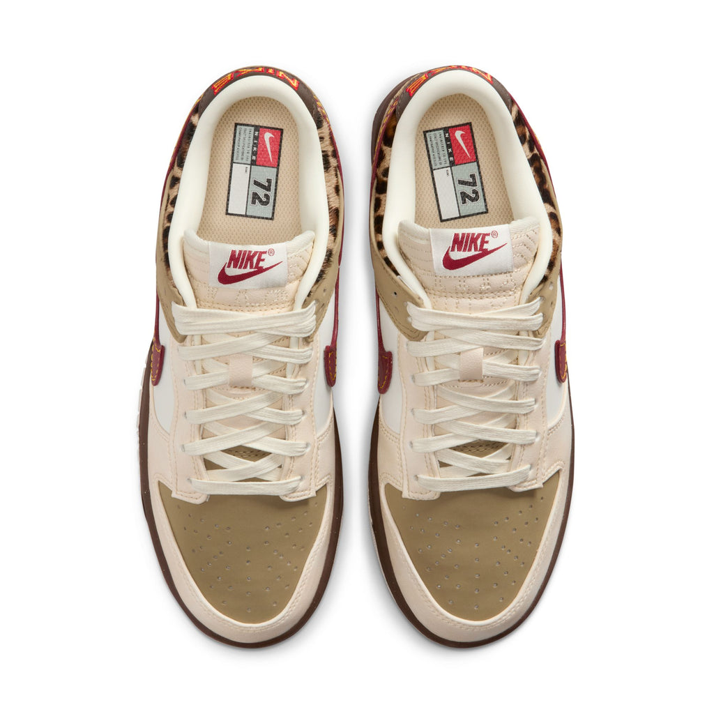 WOMENS NIKE DUNK LOW - KHAKI/TEAM RED-BAROQUE BROWN-PEARL WHITE