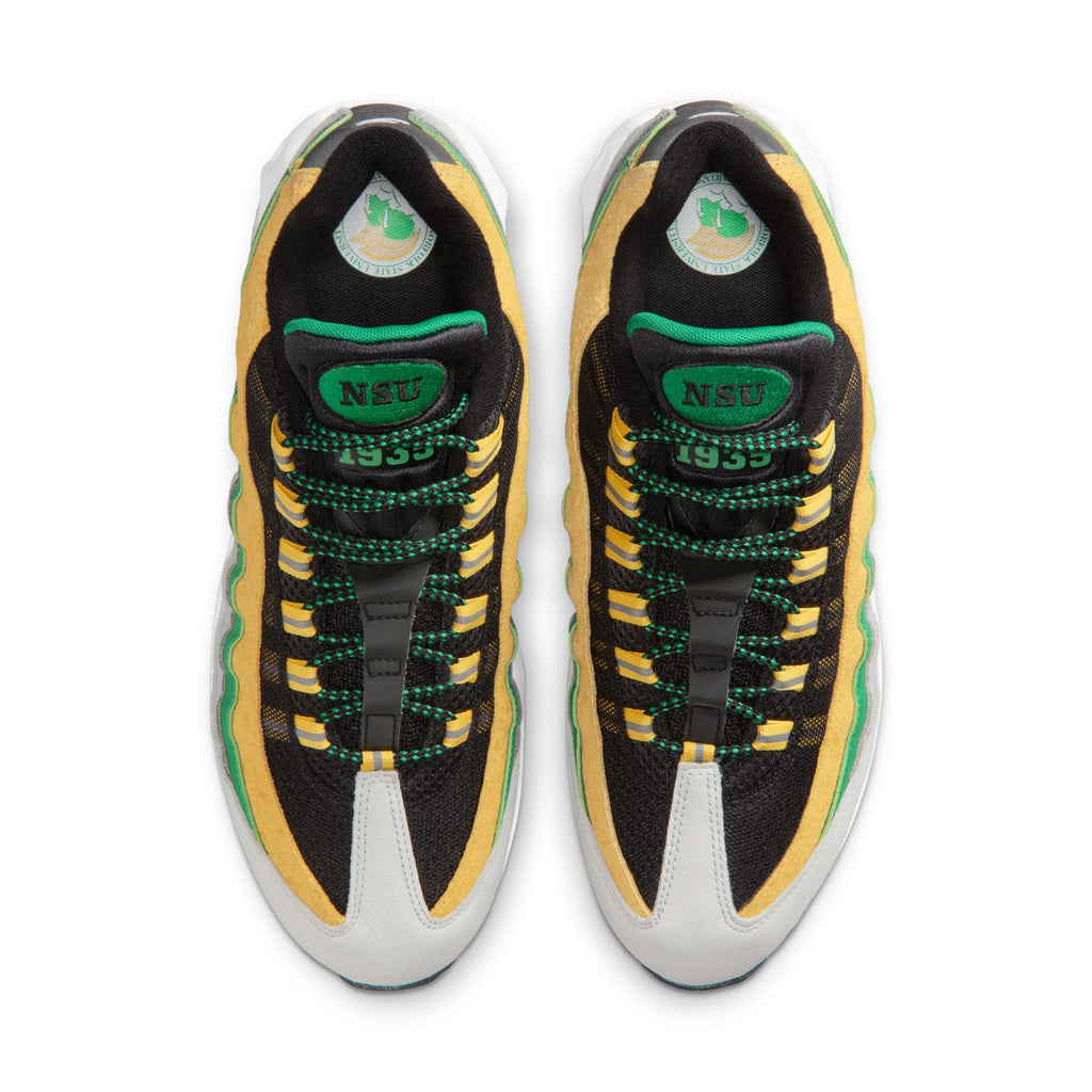 NIKE AIR MAX 95 "BIG BUBBLE" x YARDRUNNERS NORFOLK STATE  - BLACK/WHITE-COURT GREEN-MIDWEST GOLD