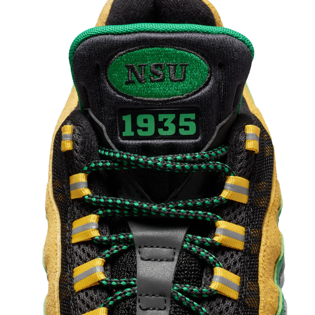 NIKE AIR MAX 95 "BIG BUBBLE" x YARDRUNNERS NORFOLK STATE  - BLACK/WHITE-COURT GREEN-MIDWEST GOLD
