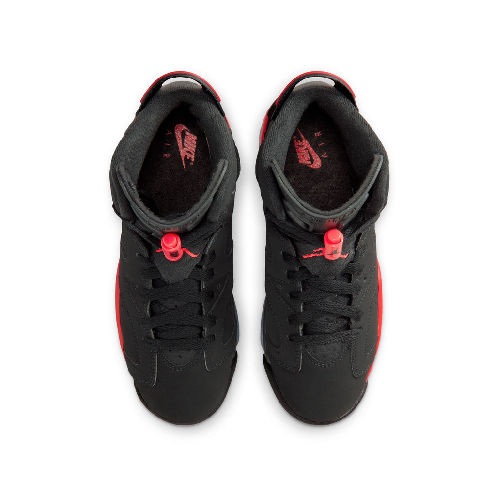 AIR JORDAN 6 RETRO GS "INFRARED SALESMAN" - BLACK/LT CRIMSON