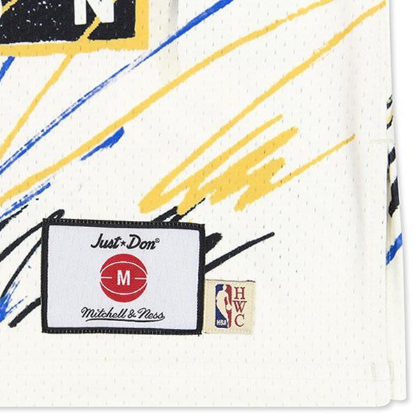 JUST DON X MITCHELL & NESS 'GOLDEN STATE WARRIORS' SUBLIMATED JERSEY - PATTERN OFF WHITE