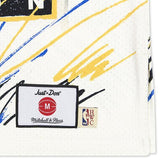 JUST DON X MITCHELL & NESS 'GOLDEN STATE WARRIORS' SUBLIMATED JERSEY - PATTERN OFF WHITE