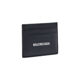 BALENCIAGA CASH CARD HOLDER GRAINED CALF -  BLACK/L WHITE