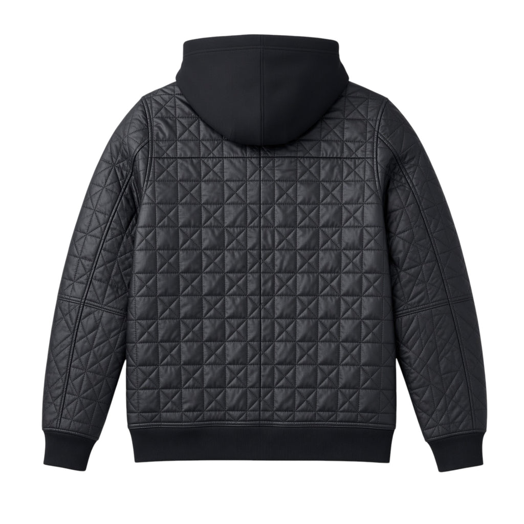 AIR JORDAN AJ LEATHER LETTERMAN JACKET - BLACK