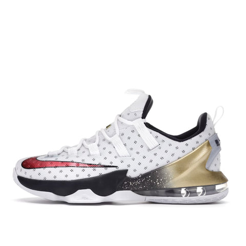 NIKE LEBRON XIII LOW - WHITE/UNIVERSITY RED-OBSIDIAN