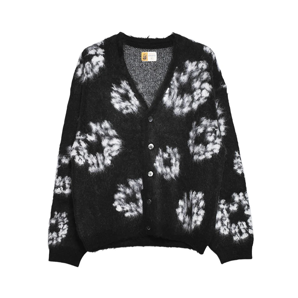 SAINT MICHAEL X DENIM TEARS MOHAIR CARDIGAN - CT WREATH/BLACK