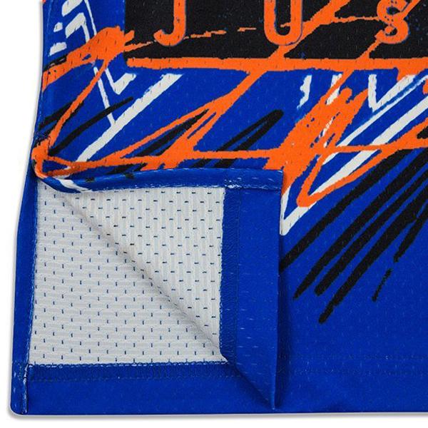 JUST DON X MITCHELL & NESS 'NEW YORK KNICKS' SUBLIMATED JERSEY - PATTERN ROYAL