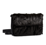 NIKE SPORTSWEAR FUTURA 365 FAUX FUR CROSSBODY BAG - BLACK/BLACK/BLACK