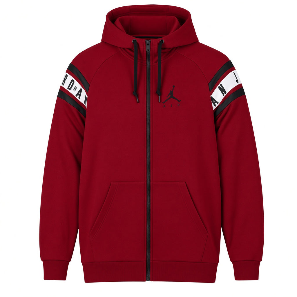 AIR JORDAN JUMPMAN AIR BASKETBALL FULL ZIP HOODIE - RED/BLACK