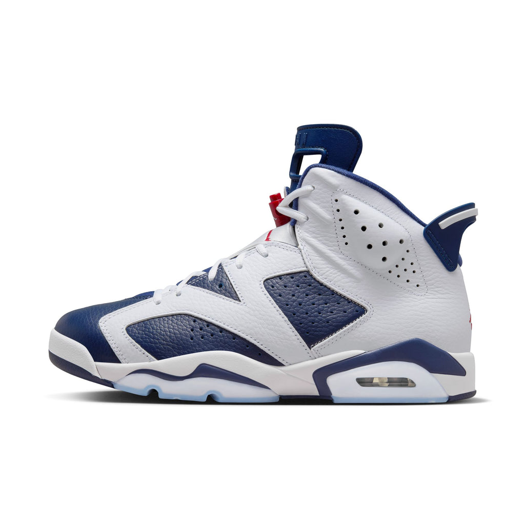 AIR JORDAN 6 RETRO "WHITE AND MIDNIGHT NAVY" - WHITE/VARSITY RED-MIDNIGHT NAVY