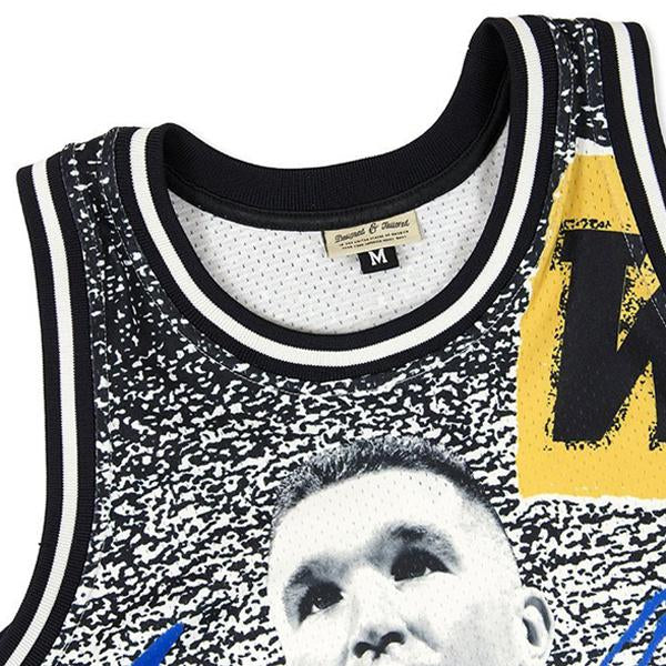 JUST DON X MITCHELL & NESS 'GOLDEN STATE WARRIORS' SUBLIMATED JERSEY - PATTERN OFF WHITE