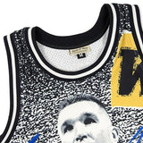JUST DON X MITCHELL & NESS 'GOLDEN STATE WARRIORS' SUBLIMATED JERSEY - PATTERN OFF WHITE