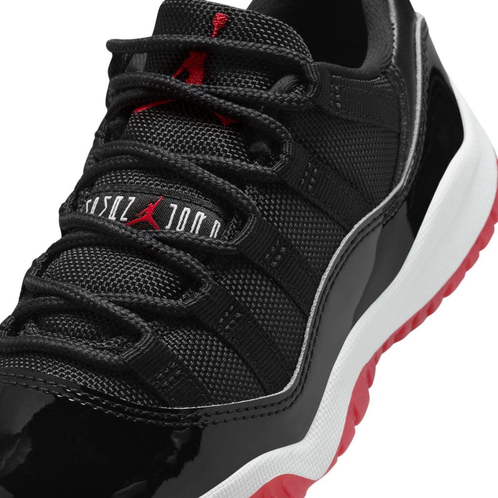 AIR JORDAN 11 RETRO LOW 'BRED' PS - BLACK/VARSITY RED-WHITE