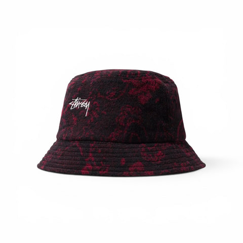 STÜSSY  PSYCHEDELIC DEEP BUCKET HAT - RED