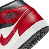 WOMENS AIR JORDAN 1 MID - SAIL/GYM RED-OFF NOIR-WHITE