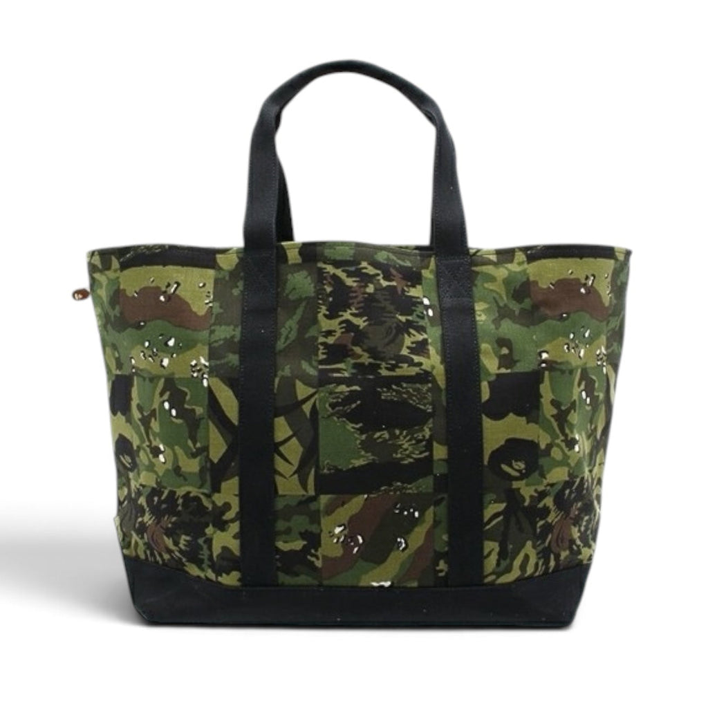 A BATHING APE PANEL CAMO TOTE BAG