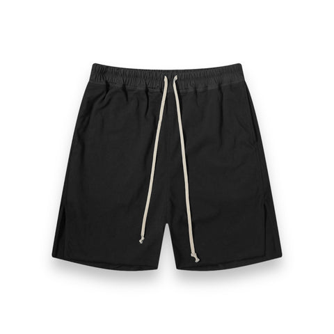 RICK OWENS (SS24 LIDO) LONG BOXER DENIM SHORTS- BLACK WAX