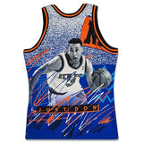JUST DON X MITCHELL & NESS 'NEW YORK KNICKS' SUBLIMATED JERSEY - PATTERN ROYAL