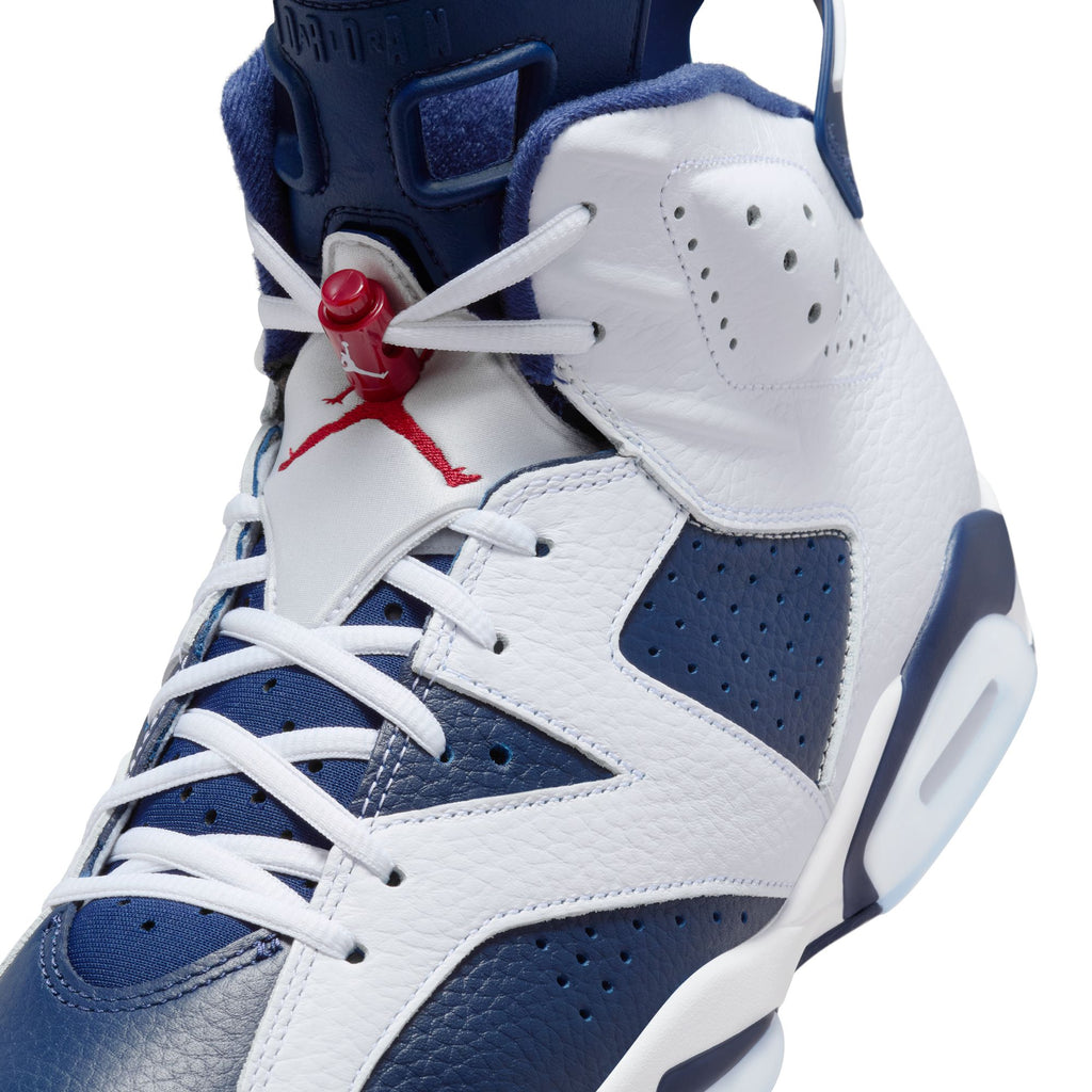 AIR JORDAN 6 RETRO "WHITE AND MIDNIGHT NAVY" - WHITE/VARSITY RED-MIDNIGHT NAVY