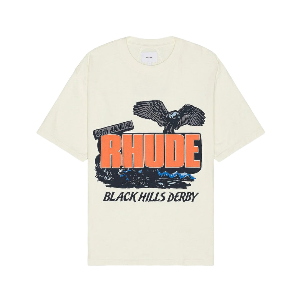 RHUDE DESERT HILL RALLY TEE - WHITE
