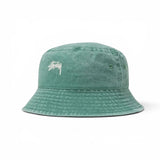 STÜSSY  WASHED BUCKET HAT - GREEN