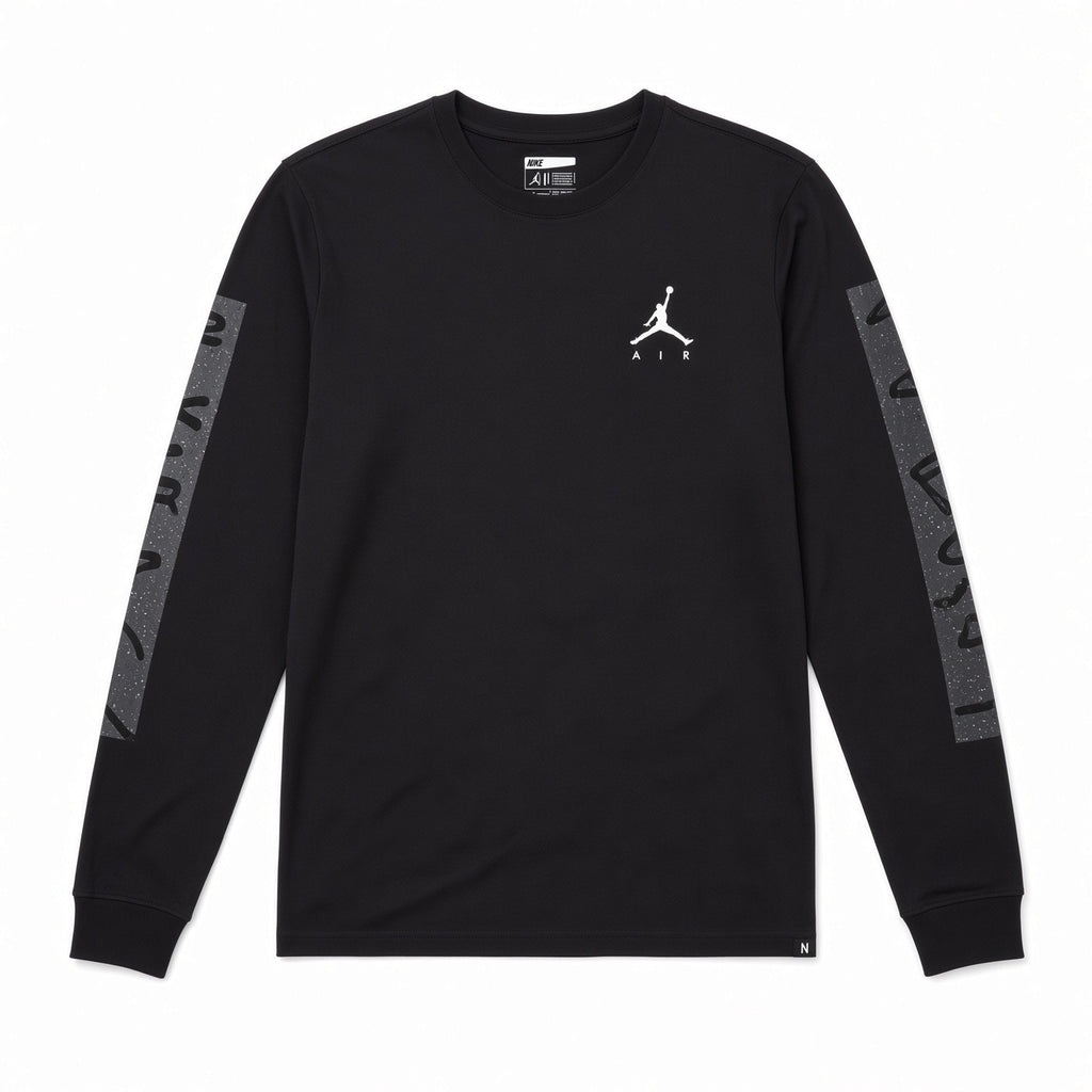 AIR JORDAN CEMENT PRINT LONG SLEEVE T-SHIRT – BLACK/ANTHRACITE