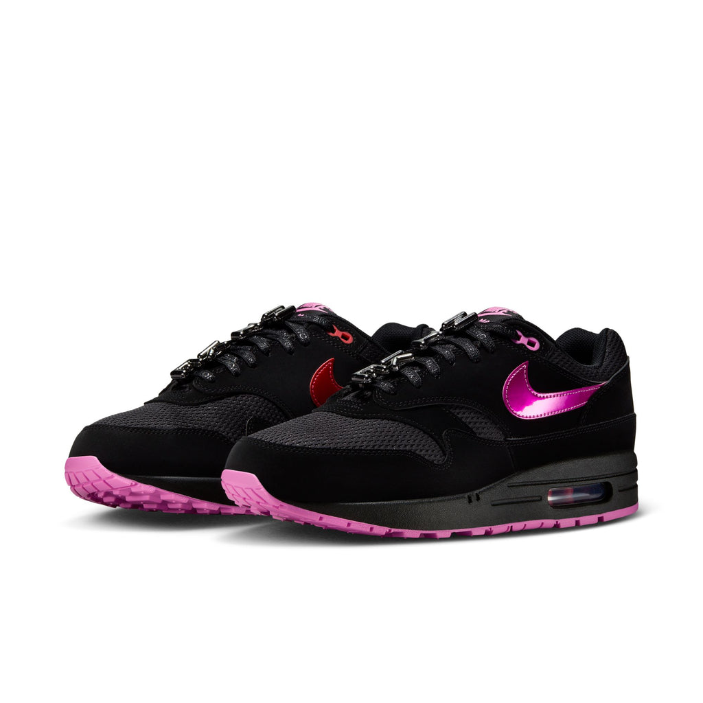 NIKE AIR MAX 1 PRM - BLACK/PLAYFUL PINK-UNIVERSITY RED