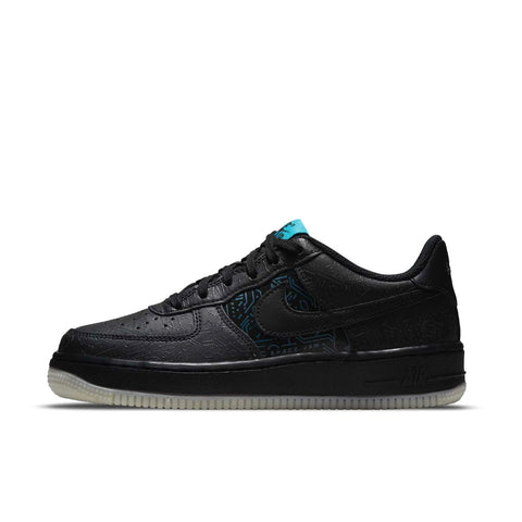 NIKE x SPACE JAM AIR FORCE 1'06 GS - BLACK/BLACK-LT BLUE FURY