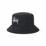 STÜSSY  PEACHED NYLON BASIC BUCKET HAT - BLACK