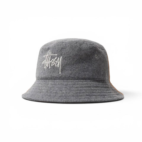 STÜSSY  FUZZY WOOL BASIC BUCKET - HEATHER