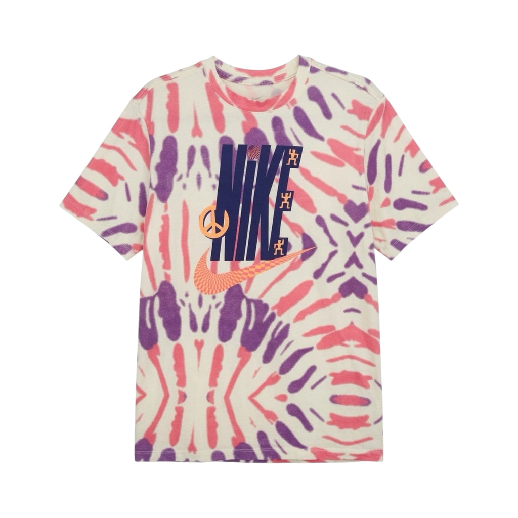 NIKE NSW FESTIVAL TIE-DYE T-SHIRT - COCONUT MILK/SUNSET PULSE/VIOLET SHOCK