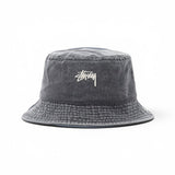 STÜSSY  WASHED BUCKET HAT - CHARCOAL