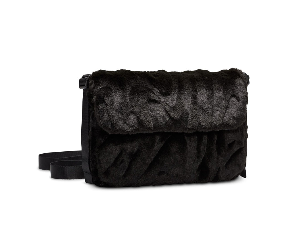 NIKE SPORTSWEAR FUTURA 365 FAUX FUR CROSSBODY BAG - BLACK/BLACK/BLACK
