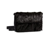 NIKE SPORTSWEAR FUTURA 365 FAUX FUR CROSSBODY BAG - BLACK/BLACK/BLACK
